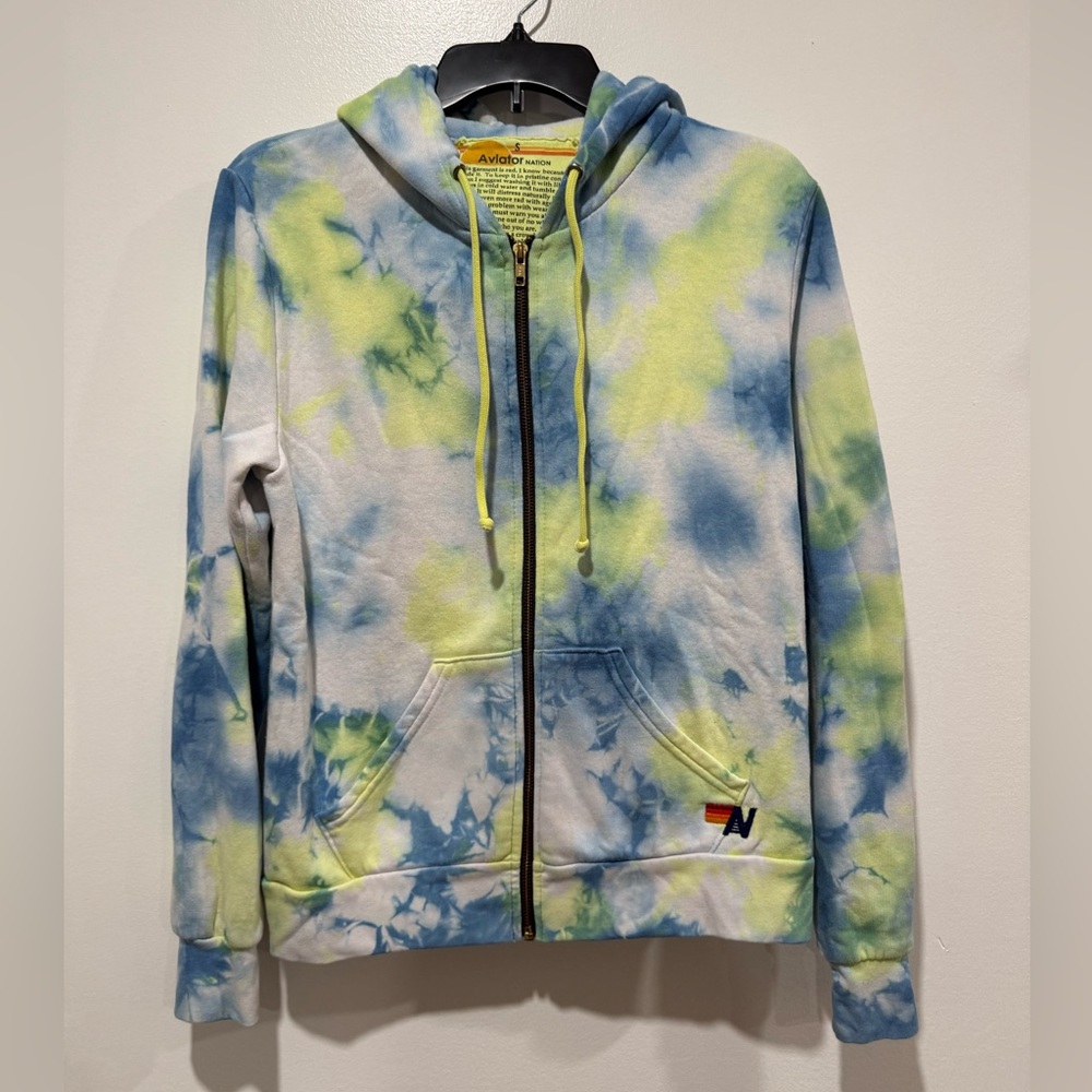 Aviator Nation Tye Dye Zip Up Sweatshirt - Picture 3 of 13